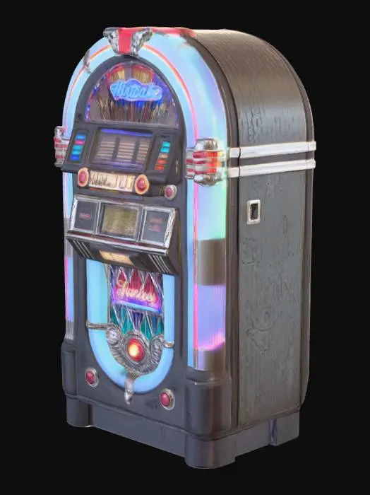 3D model for Retro Neon Jukebox, #PBR#