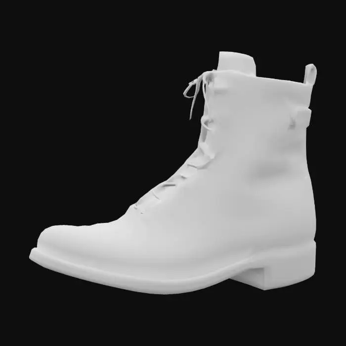 3D model for mens leather motorcycle boot, 4K, hyper detailed, ultra realistic