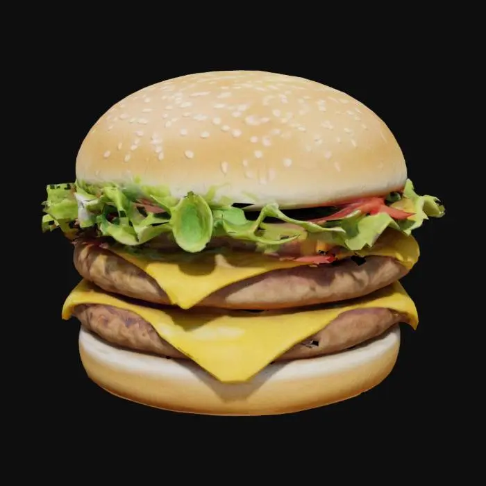 3D model for delicious fast food cheeseburger