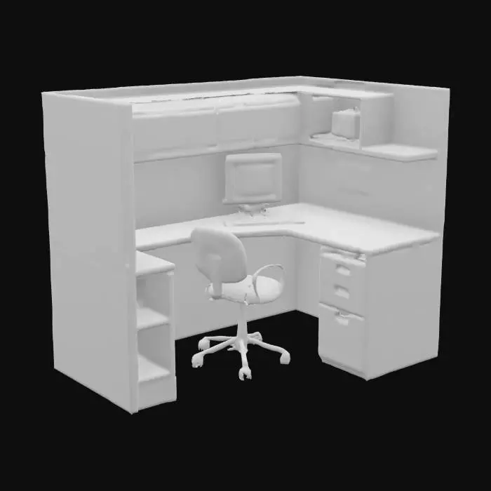 3D model for Corner Office Cubicle