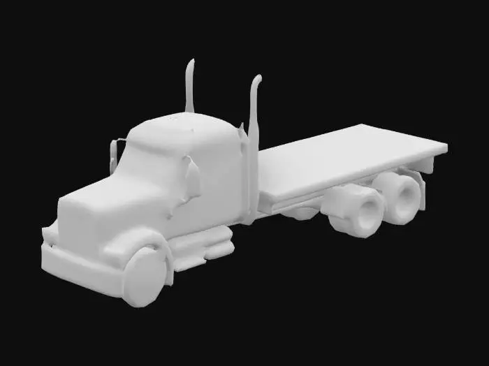 3D model for Semi tr7ck with flatbed