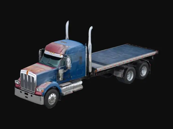 3D model for Semi tr7ck with flatbed