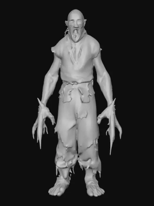 3D model for Create an ultra 64k HD Horror themed animation ready A-posed upright, forward facing character, set back within view to show off its entire body, its legs and feet, as well as its arms and hands are relaxed with a great deal of symmetry, the character is intensely grotesque with terrifyingly intricate textures and details., #Halloween2025#