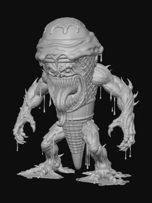 3D model for Monstrous Ice-scream cone Creation, #Halloween2025#