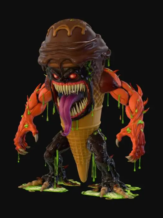 3D model for Monstrous Ice-scream cone Creation, #Halloween2025#