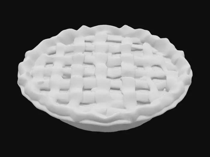 3D model for #food#, Realistic lattice topped pie in a pie tin. 