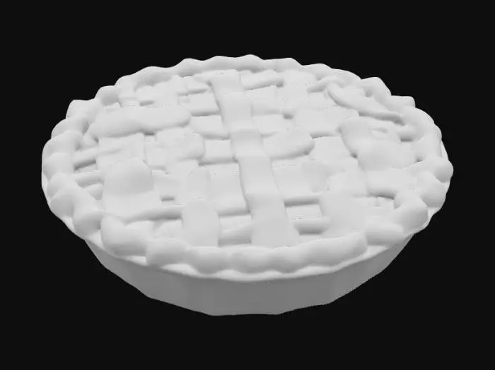 3D model for #food#, Realistic lattice topped pie in a pie tin. 