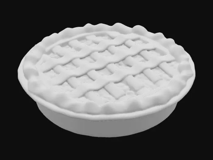 3D model for #food#, Realistic lattice topped pie in a pie tin.
