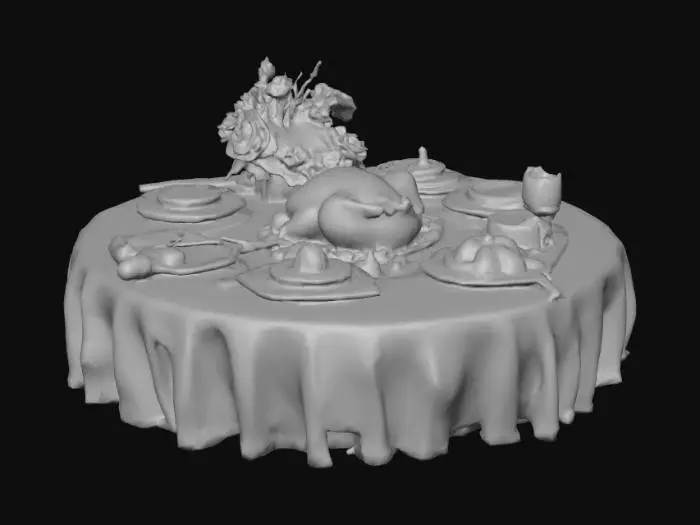 3D model for #Thanksgiving#,  An elegant Thanksgiving place setting. Ultra realistic. High quality natural looking textures. Solid infill. Highly detailed.