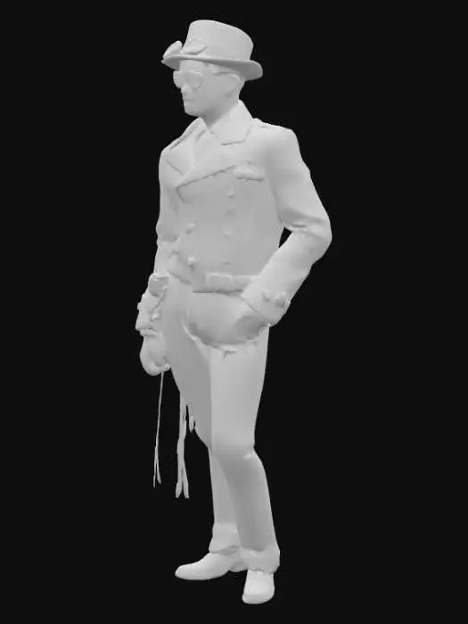 3D model for Diesel Punk character dressed in 1940's style clothing.  