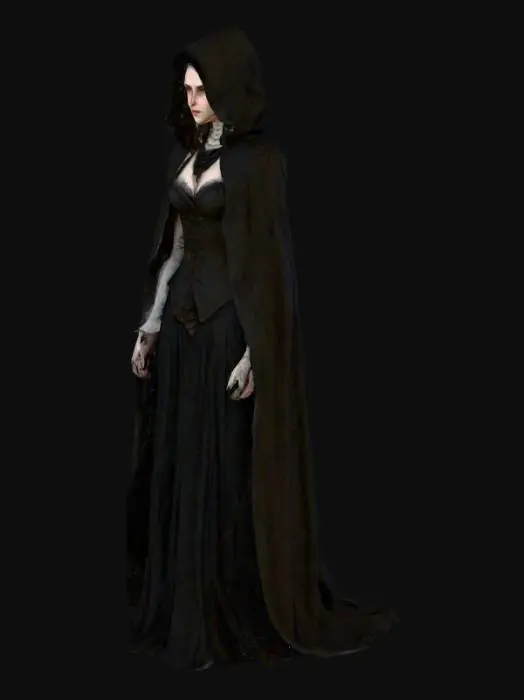 3D model for Create a hyper realistic human female character inspired by the Bloodborne game. Highly detailed face. Highly detailed period appropriate clothing in a gothic style. Ultra realistic textures. Ultra high quality. Moon glow lighting. 