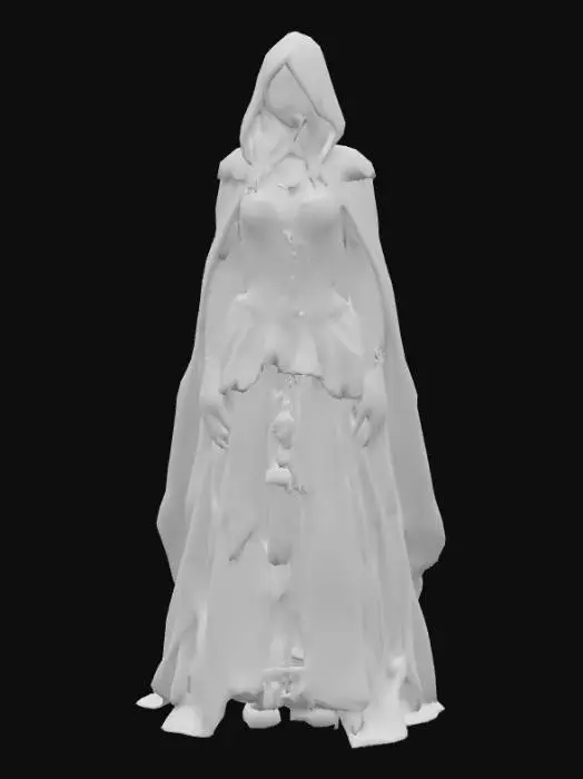 3D model for Create a hyper realistic human female character inspired by the Bloodborne game. Highly detailed face. Highly detailed period appropriate clothing in a gothic style. Ultra realistic textures. Ultra high quality. Moon glow lighting. 