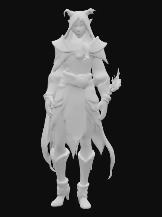 3D model for Ultra realistic fantasy character that is inspired by Magic the Gathering. Male or female. Highly detailed face, hands, feet. Ultra realistic clothing textures. 