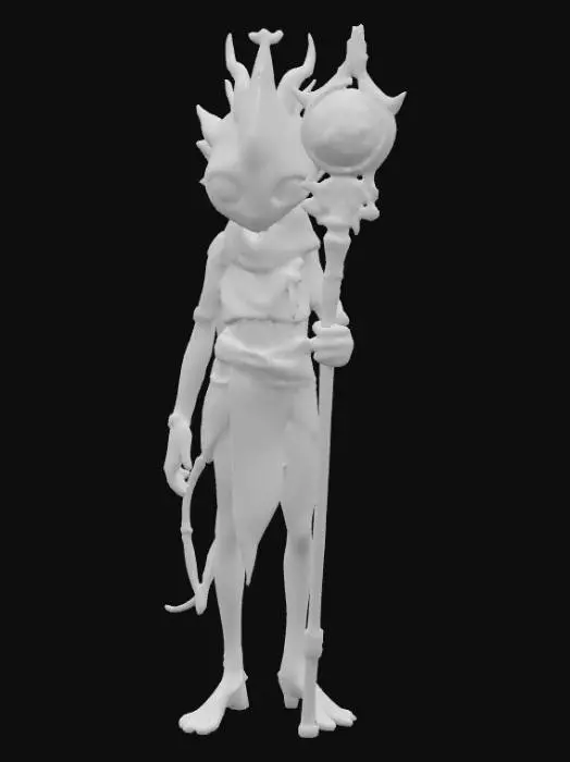 3D model for A beautiful celestial being that is a hybrid of a human and an alien. Highly detailed face, hands and feet. They should have large eyes that shine. Skin should be an unnatural color with a shimmery effect. There should be two arms, two legs, two hands and two feet. They should hold a staff or wear a headpiece that represents something in the solar system. Carries themselves elegantly. Clothing should cover intimate body parts. Clothing should be a different color than the skin. Clothing with ultra high realistic textures.