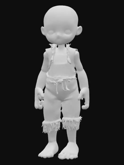 3D model for A highly realistic human voodoo doll. Highly detailed face, hands, feet. Should have two hands with five fingers each. Two feet with five toes each. Clothing should be a burlap style with stitching. Can be male or female. Ultra realistic textures. 