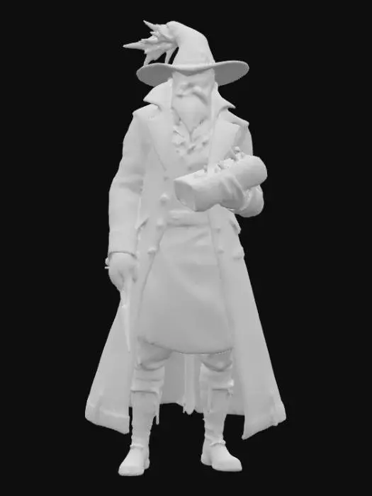 3D model for Ultra realistic alchemist character that would fit well into a fantasy world. Should have a satchel with potions. Potions should have a neon glow to them. Should have a dagger on one leg. Can be carrying a book. Ultra high realistic textures on clothing. 