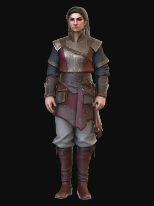 3D model for A realistic high fantasy character that could fit well into a D&D world. Should have highly detailed face, hands, feet. Each hand should only have five fingers. Should be clothed. Ultra high quality textures on clothing. 