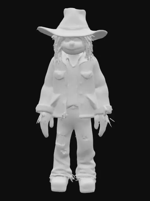 3D model for Ultra realistic human scarecrow character. Clothing should be patched. Ultra high realistic textures on clothing. 