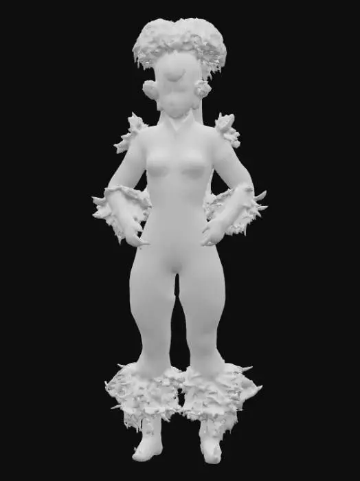 3D model for Ultra realistic circus freak show character. Should have high details. Should wear clothes in rich color hues. Some sparkle in the clothing. Ultra high realistic textures on clothing.