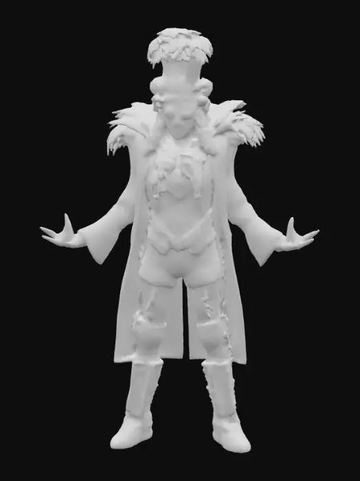 3D model for Ultra realistic circus freak show character. Should have high details. Should wear clothes in rich color hues. Some sparkle in the clothing. Ultra high realistic textures on clothing.