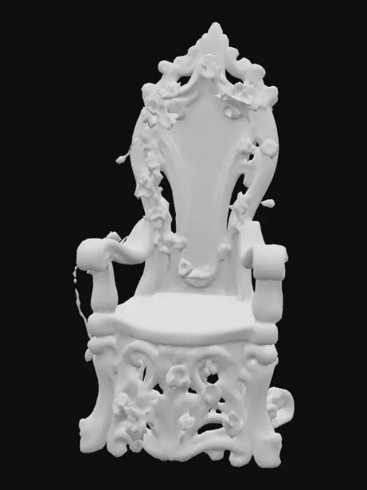 3D model for #PBR#, High quality realistic elf fantasy furniture made of wood. Should have flowers entwined. High detail. Solid infill. High quality realistic textures. 