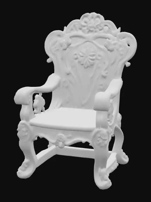 3D model for #PBR#, High quality realistic elf fantasy furniture made of wood. Should have flowers entwined. High detail. Solid infill. High quality realistic textures. 