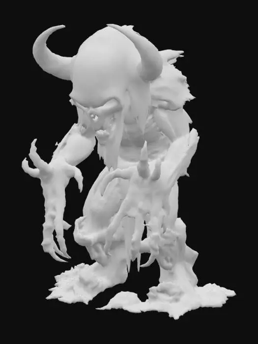 3D model for #PBR#, Interpret the term "hell freezes over" into a character. Should be highly realistic and highly detailed. Ultra realistic textures. Solid infill.