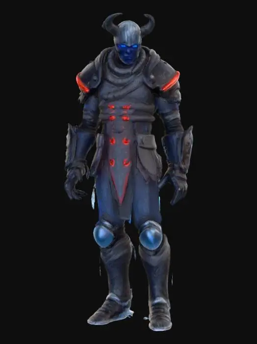 3D model for #PBR#, Interpret the term "hell freezes over" into a character. Should be highly realistic and highly detailed. Ultra realistic textures. Solid infill.