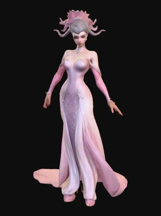 3D model for Ultra realistic Lamia. Highly detailed face and hands. Body parts should have a type of clothing. Shiny ultra realistic scales. Ultra high quality textures. 