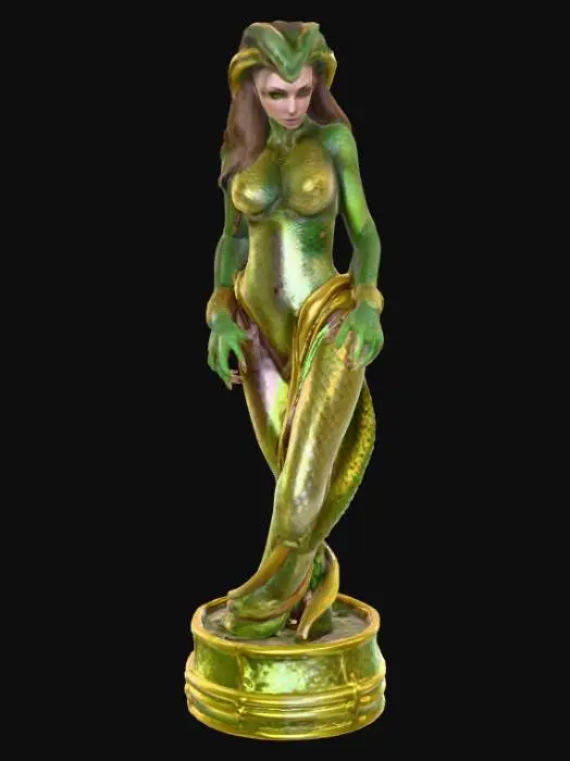 3D model for Ultra realistic Lamia. Highly detailed face and hands. Body parts should have a type of clothing. Shiny ultra realistic scales. Ultra high quality textures. 