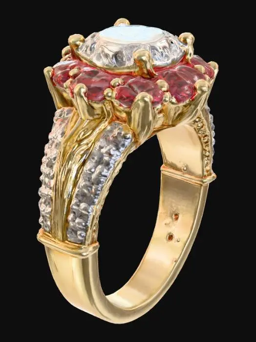 3D model for Highly realistic highly detailed vintage ring. 4k ultra realistic textures