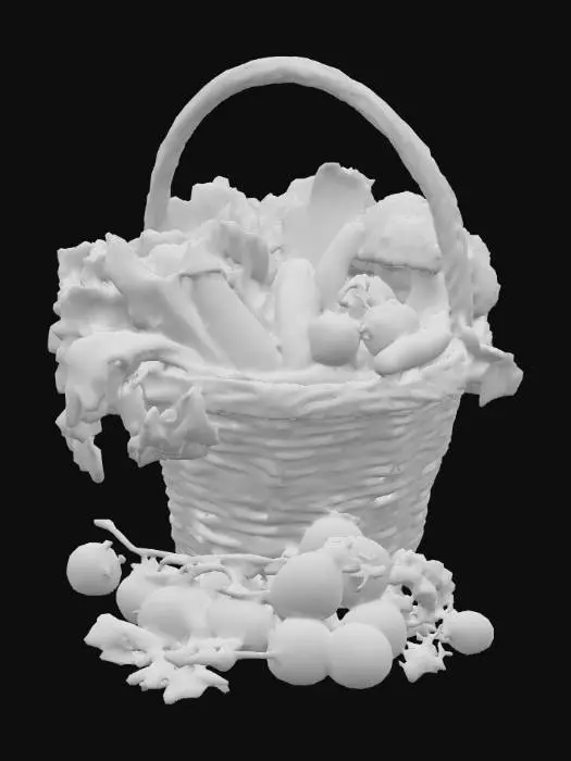 3D model for #food#, Realistic basket of freshly picked vegetables. Realistic textures. 