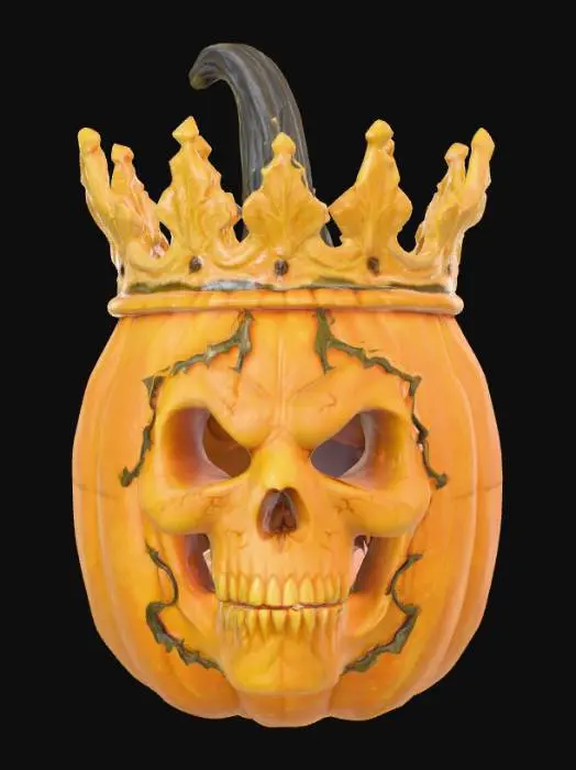 3D model for A highly realistic Halloween pumpkin king. Ultra high quality realistic textures. Solid infill.