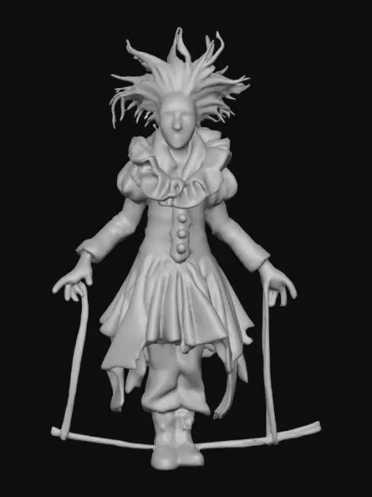 3D model for #Halloween2025#, Creepy carnival acrobat. Ultra detailed. Realistic features. Ultra high quality realistic textures.