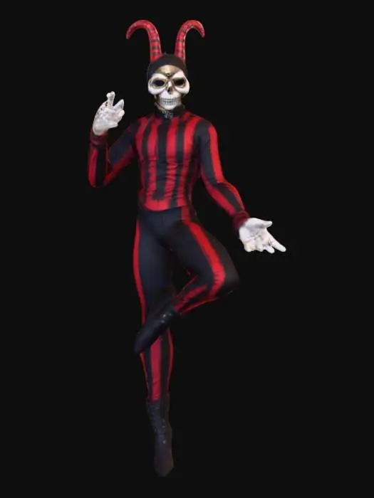 3D model for #Halloween2025#, Creepy carnival acrobat. Ultra detailed. Realistic features. Ultra high quality realistic textures.