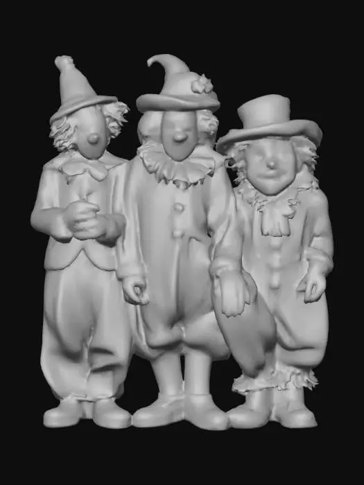 3D model for #Halloween2025#, Abandoned carnival performers. Ultra detailed. Realistic features. Ultra high quality realistic textures.