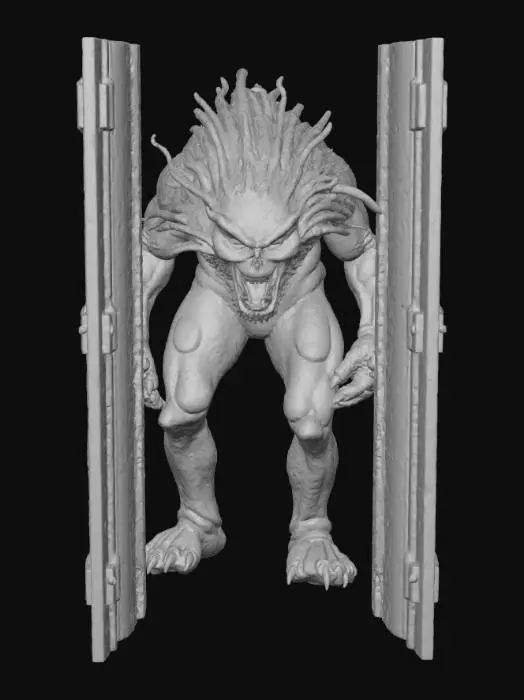 3D model for #Halloween2025#, Monster in the closet. Highly detailed. Ultra realistic textures. Solid infill.