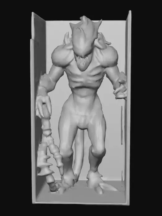 3D model for #Halloween2025#, Monster in the closet. Highly detailed. Ultra realistic textures. Solid infill.