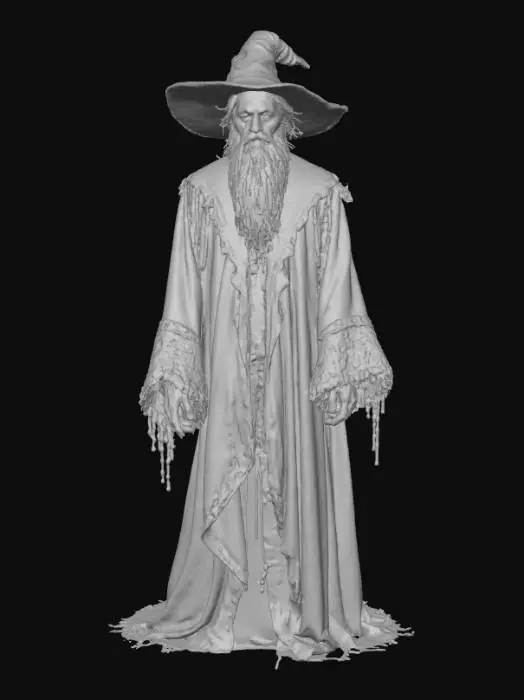 3D model for #Halloween2025#, Creepy fortune teller. Ultra detailed. Ultra high realistic textures. Solid infill.