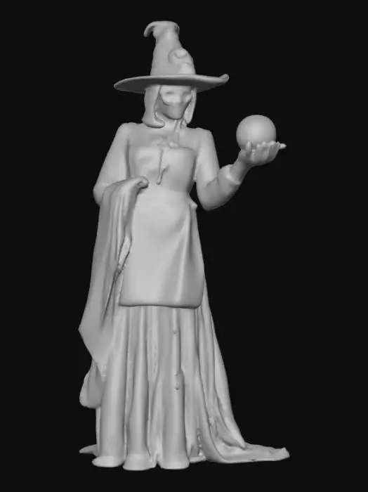 3D model for #Halloween2025#, Creepy fortune teller. Full body. Ultra detailed. Ultra high realistic textures. Solid infill.