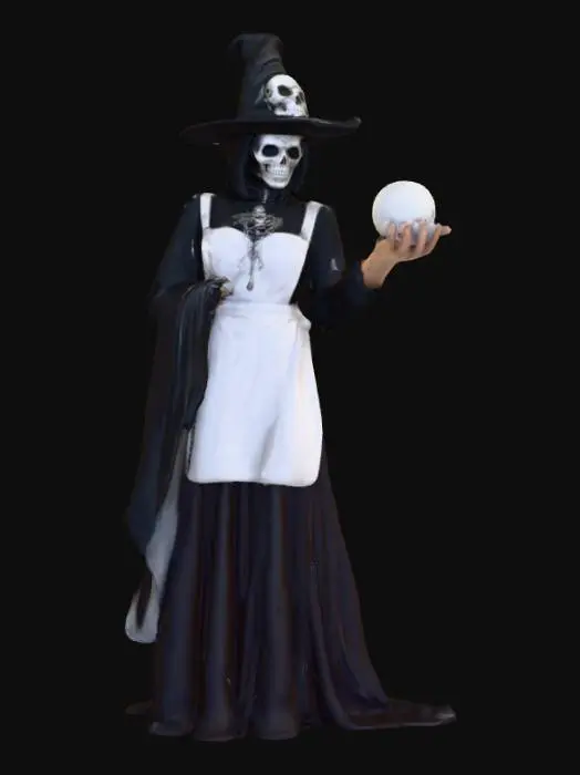 3D model for #Halloween2025#, Creepy fortune teller. Full body. Ultra detailed. Ultra high realistic textures. Solid infill.