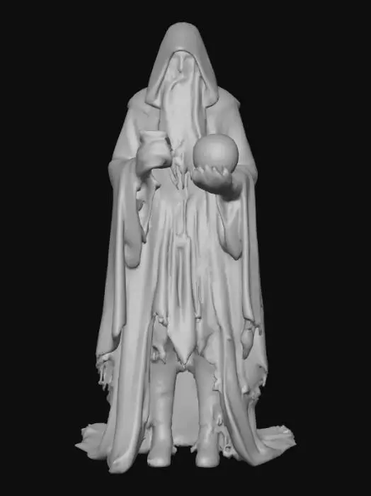 3D model for #Halloween2025#, Creepy fortune teller. Full body. Ultra detailed. Ultra high realistic textures. Solid infill.