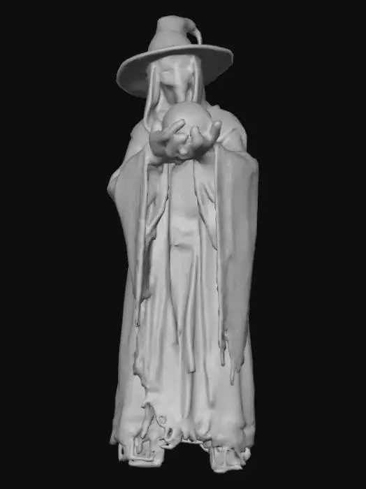 3D model for #Halloween2025#, Creepy fortune teller. Full body. Ultra detailed. Ultra high realistic textures. Solid infill.