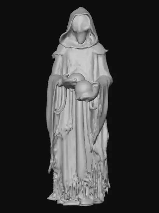 3D model for #Halloween2025#, Creepy fortune teller. Full body. Ultra detailed. Ultra high realistic textures. Solid infill.