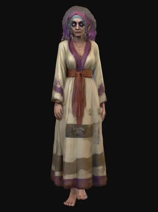 3D model for #Halloween2025#, Creepy fortune teller. Ultra detailed. Ultra high realistic textures. Solid infill.