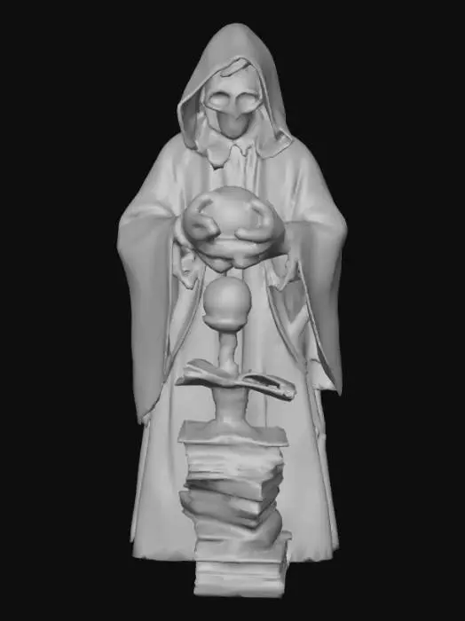 3D model for #Halloween2025#, Creepy fortune teller. Ultra detailed. Ultra high realistic textures. Solid infill.