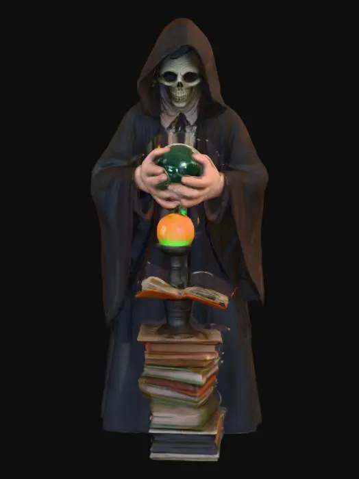 3D model for #Halloween2025#, Creepy fortune teller. Ultra detailed. Ultra high realistic textures. Solid infill.