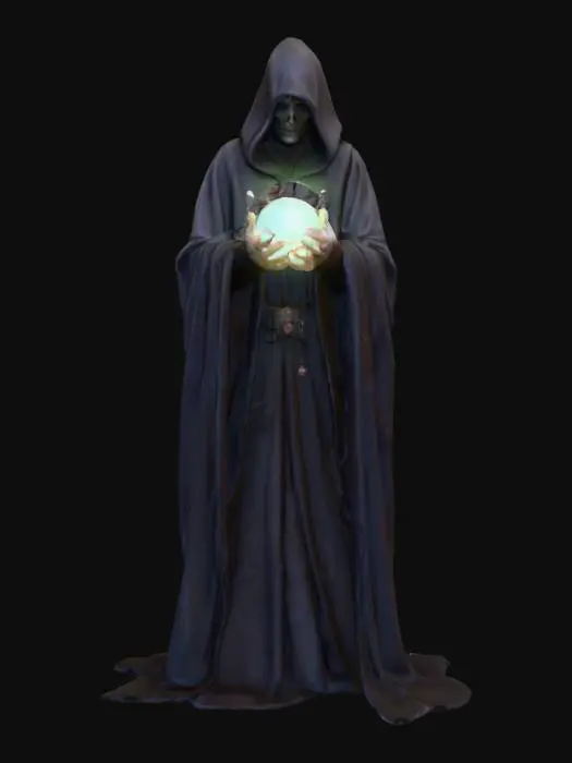 3D model for #Halloween2025#, Creepy fortune teller. Ultra detailed. Ultra high realistic textures. Solid infill.