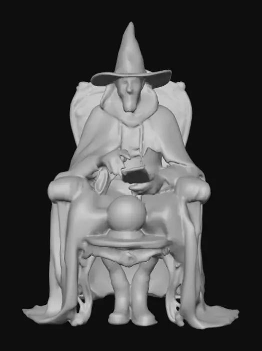 3D model for #Halloween2025#, Creepy fortune teller. Ultra detailed. Ultra high realistic textures. Solid infill.