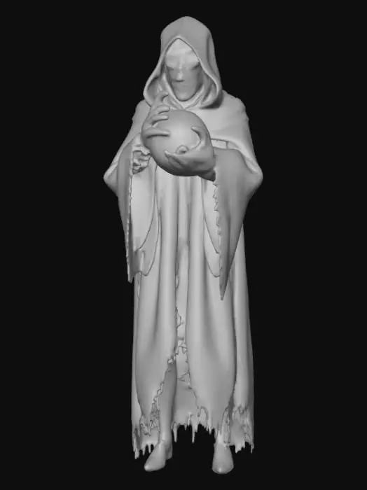 3D model for #Halloween2025#, Creepy fortune teller. Ultra detailed. Ultra high realistic textures. Solid infill.